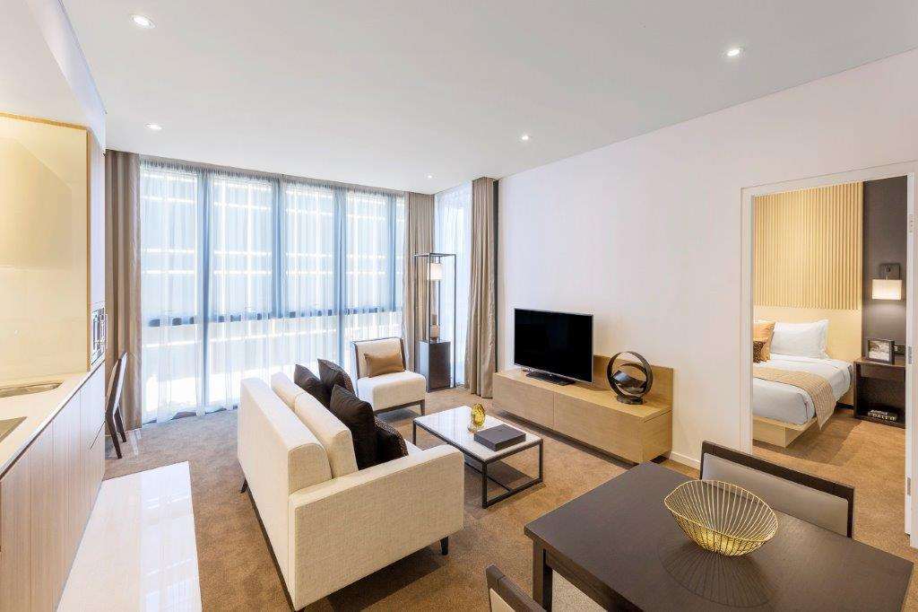 Skye Suites Sydney Zimmer foto A living room at the hotel
